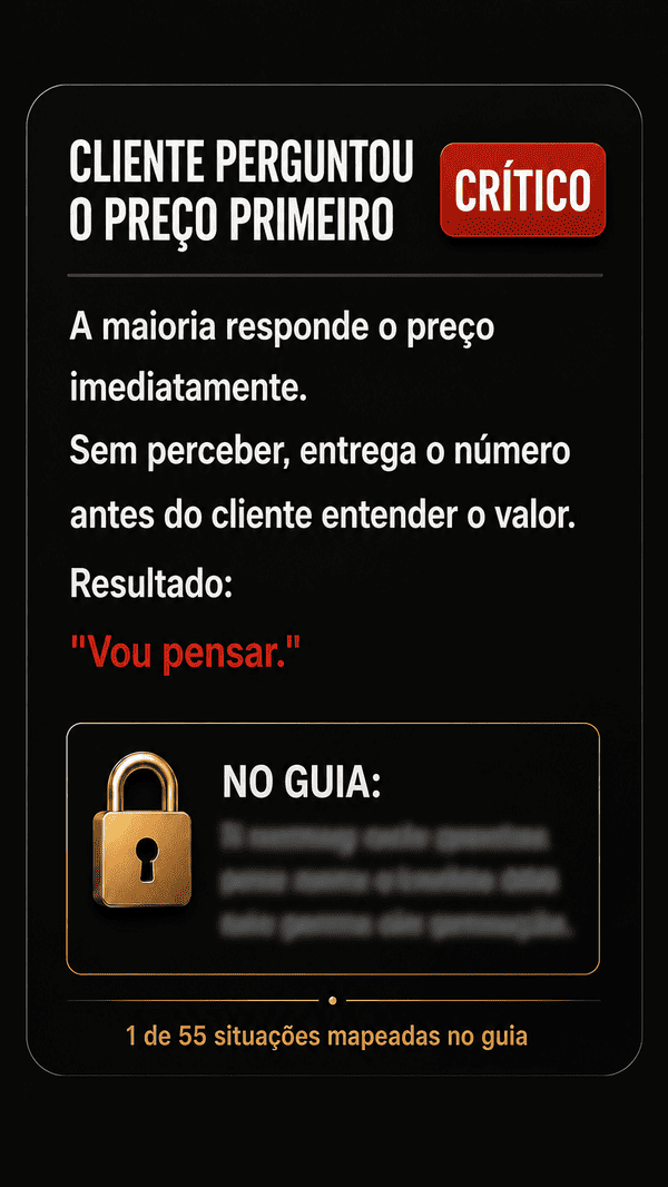 Cliente perguntou o preço primeiro